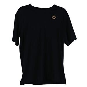 Lands End T Shirt Short Sleeve Black with Gold Logo New